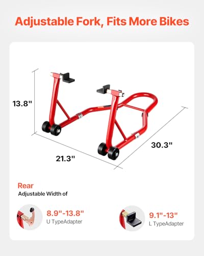 850 LBS Heavy Duty Motorcycle Rear Wheel Stand with U + L Fork F5932