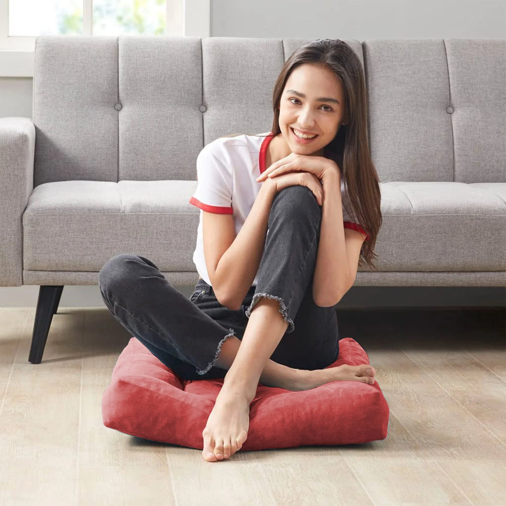 Rose Red 2 Pack 22" Large Floor Pillow Q190