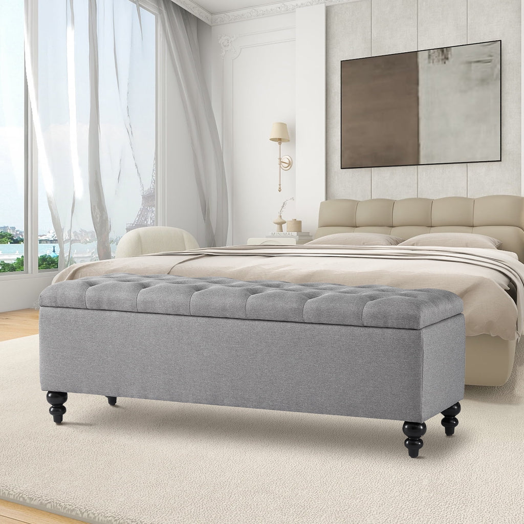 50.2 Inches Upholstered Storage Ottoman Bench X347