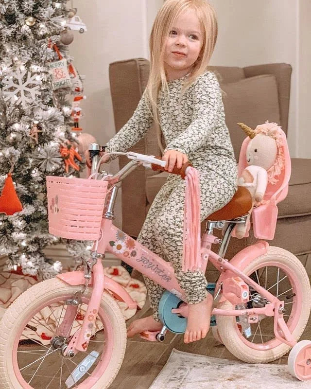 16 Inch Kids Bike with Training Wheels and Basket White E146