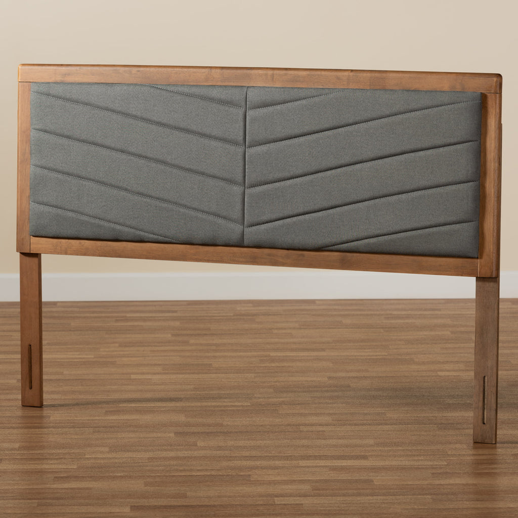Dark Grey Fabric Upholstered Full Size Headboard Y5345