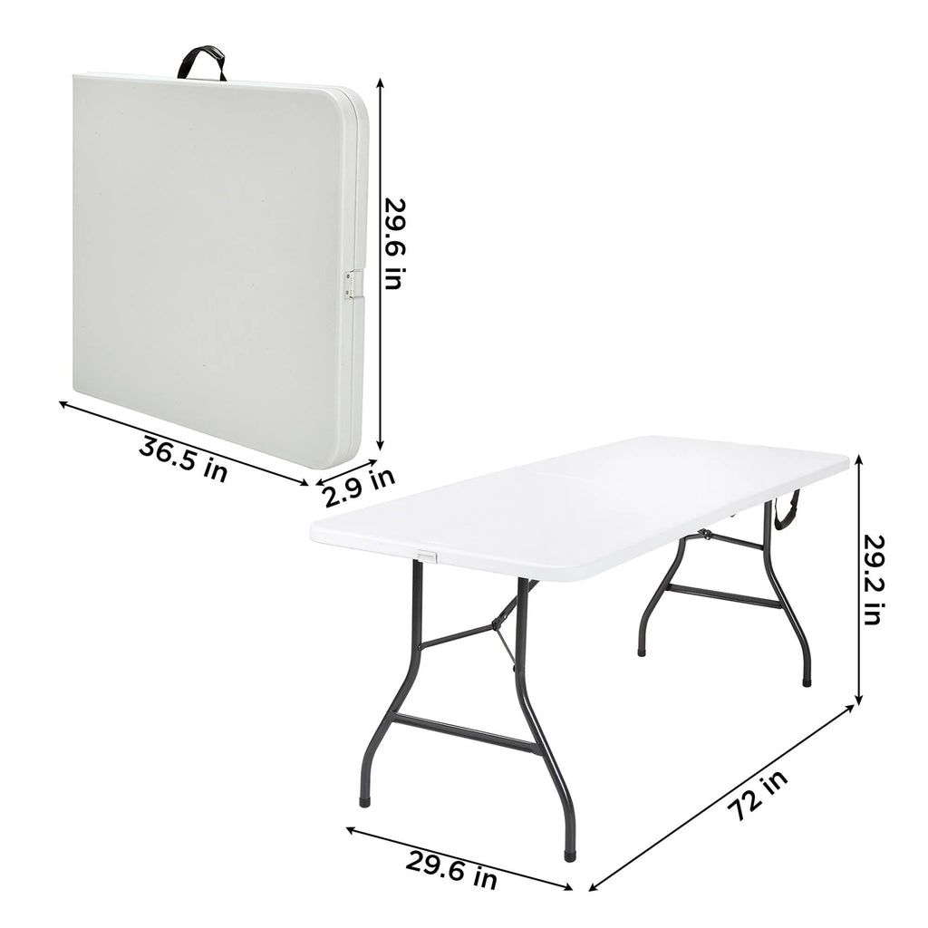 6 Foot Folding Table White Speckle H2354