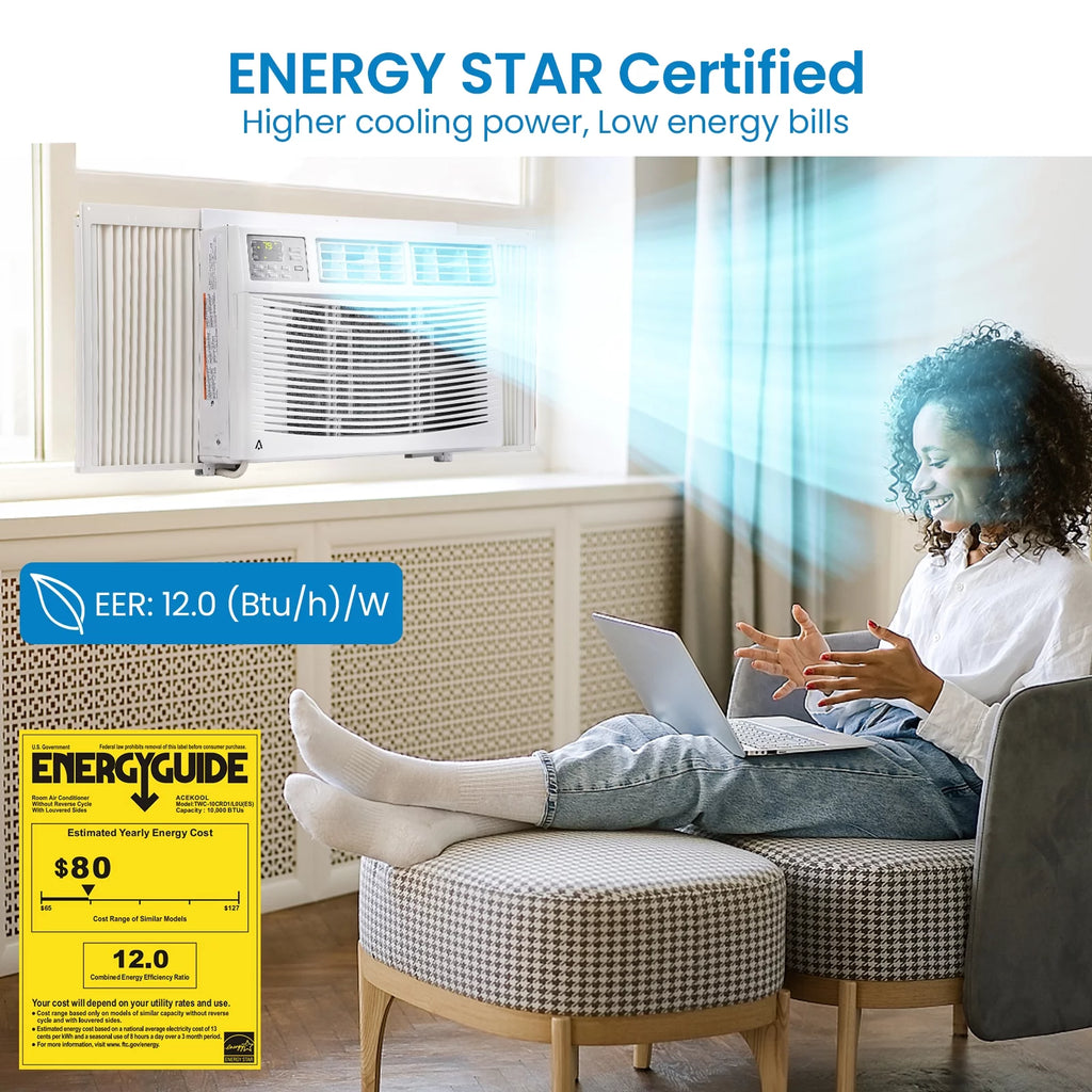 8,000 BTU Window-Mounted Air Conditioner with Remote/App Control Z532726