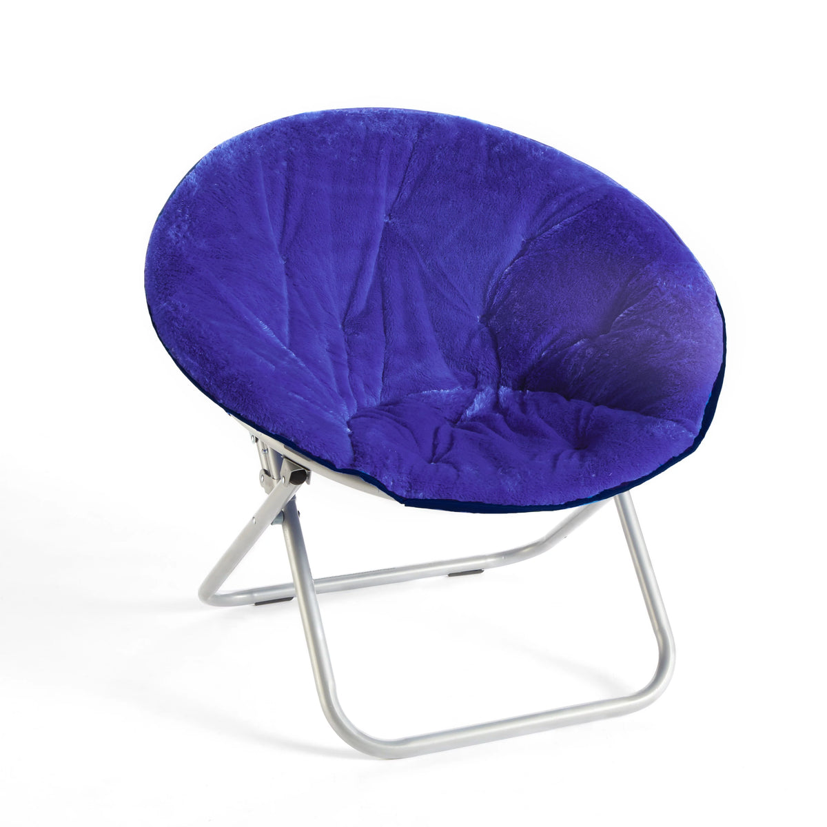 Navy Faux Fur Saucer Chair K425403