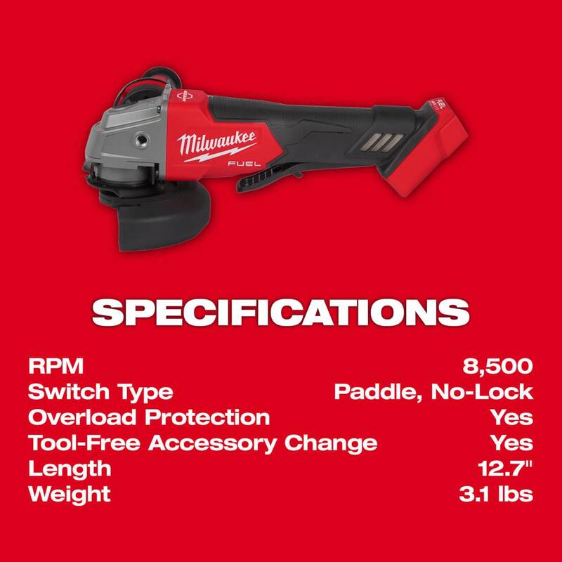 18V Brushless Cordless 4-1/2 in. / 5 in. Grinder with Paddle Switch I2772