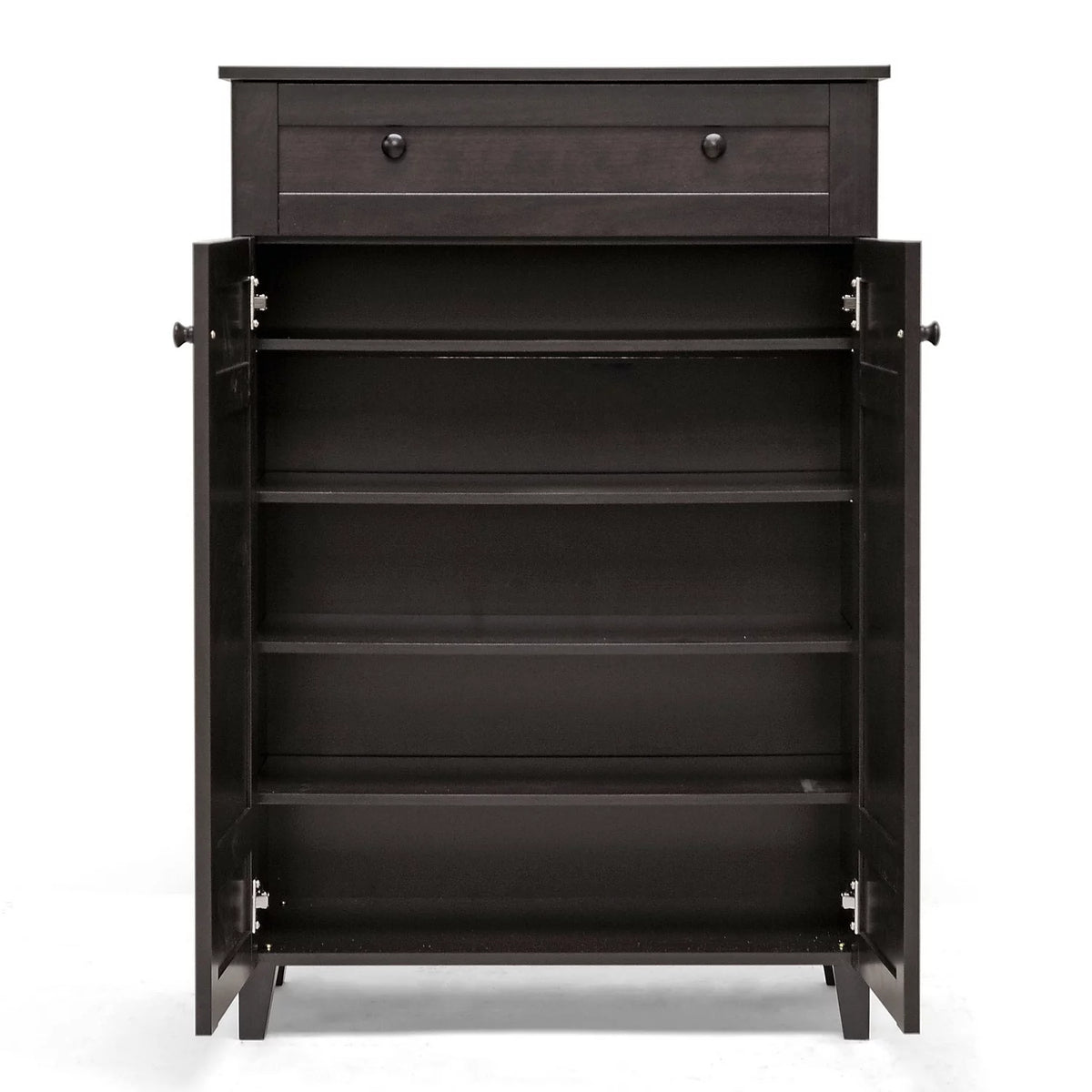 Dark Brown Wood Shoe Cabinet Q392566