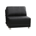 Black Faux Leather Convertible Futon Chair L7926