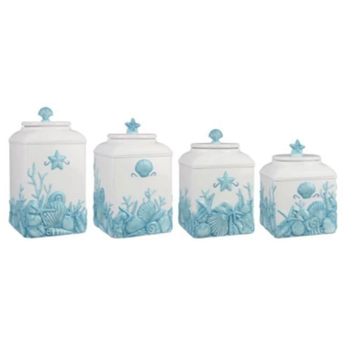 Ceramic Blue Lagoon 4 Piece Canister Set I702300