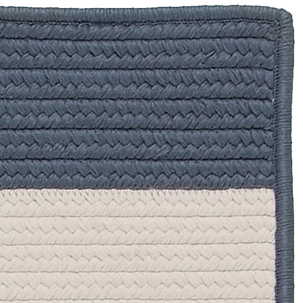 8' x 11' Steel Blue Striped Reversible Rectangular Outdoor F1819