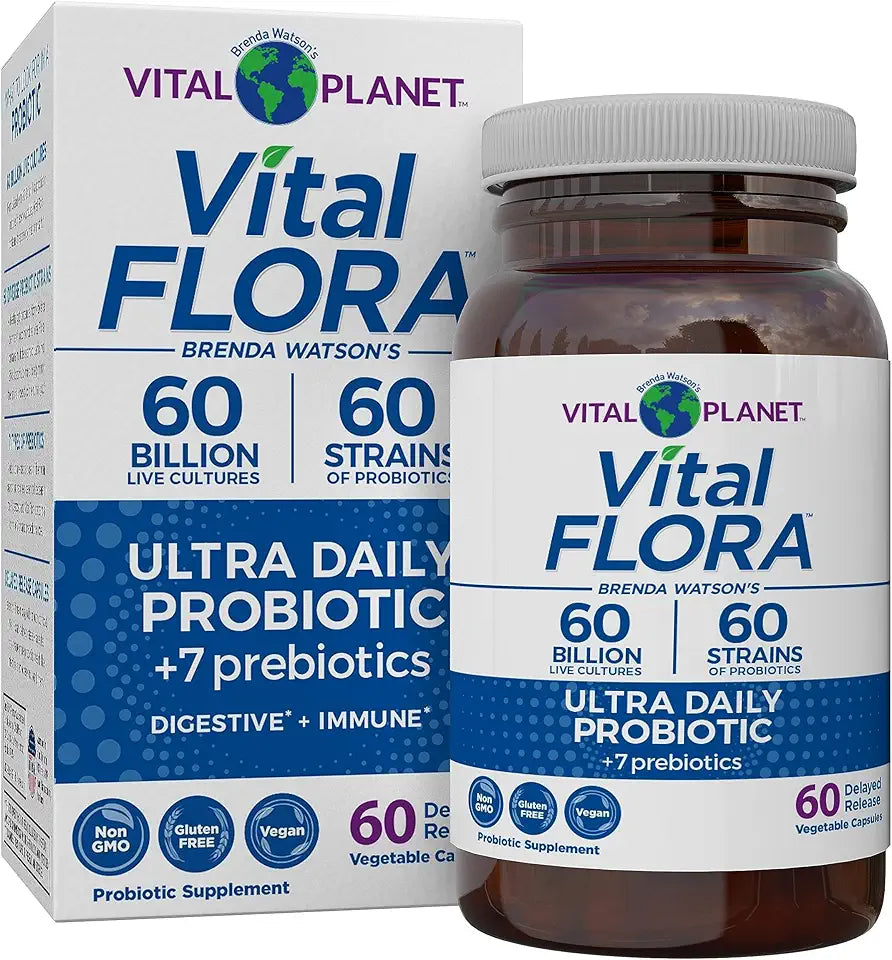 60 Billion CFU Probiotic Capsules with Organic Prebiotics F46493