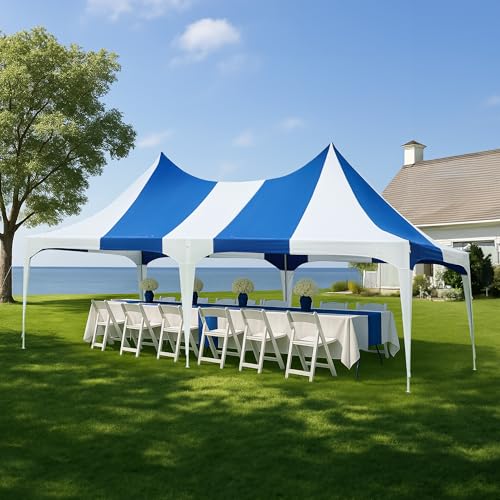 White 26x19ft Heavy Duty Canopy Tent with 8 Removable Sidewalls L32557
