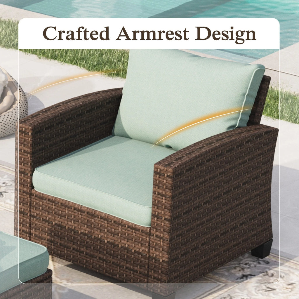 7-seat Wicker Patio Conversation Set O62053