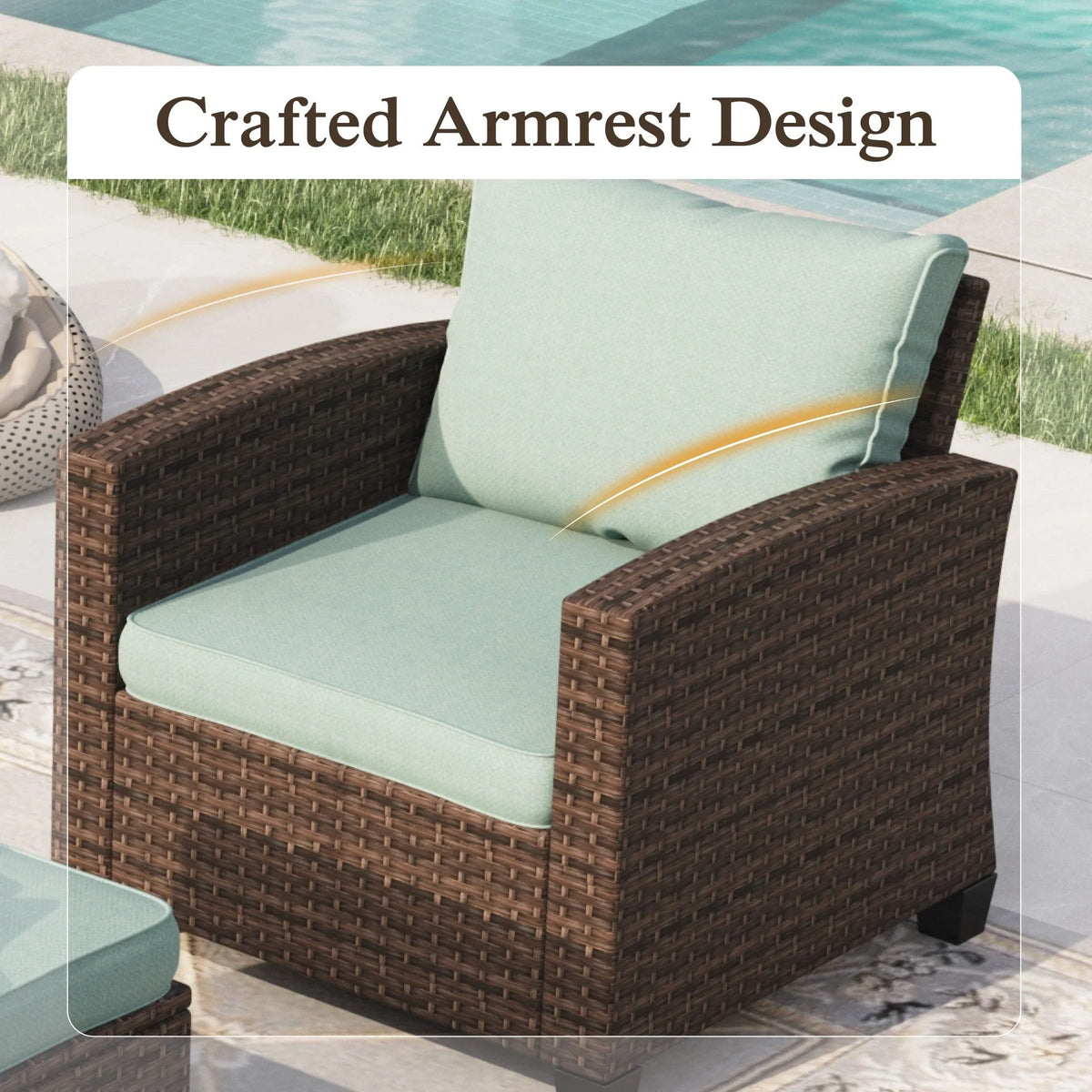 7-seat Wicker Patio Conversation Set O62053