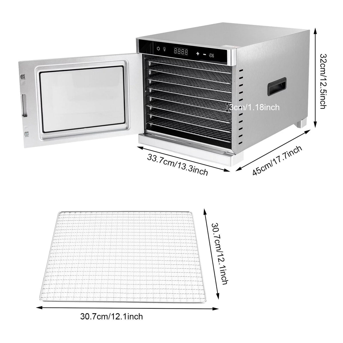 8 Tray Stainless Steel Food Dehydrator Q28805