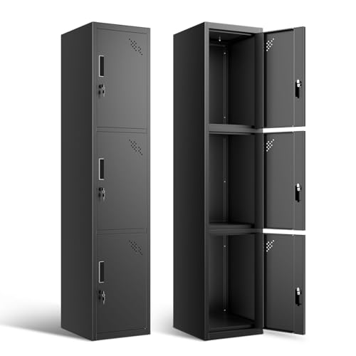 Metal Storage Cabinet with Keys, 71" 1 Door Black P34561