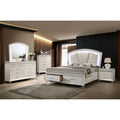 Pearl White 4pc Queen Size Bedroom Set Dresser Mirror Nightstand H603689
