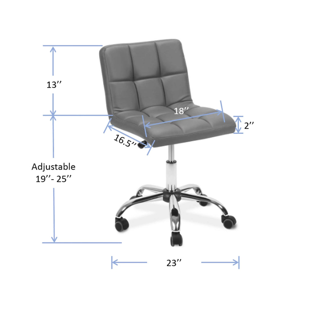 Red Adjustable Armless Tufted Desk Chair F441161