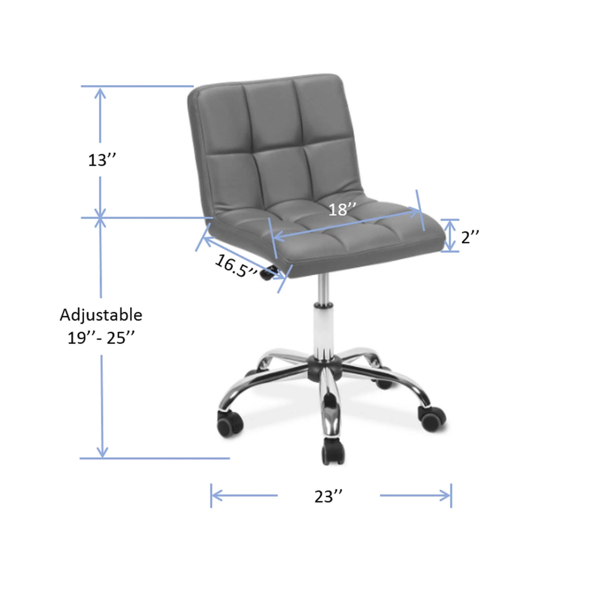 Red Adjustable Armless Tufted Desk Chair F441161