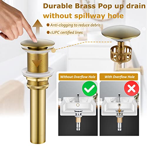 Polished Chrome Tall Single Handle Vessel Sink Faucet with Pop Up Drain B4411