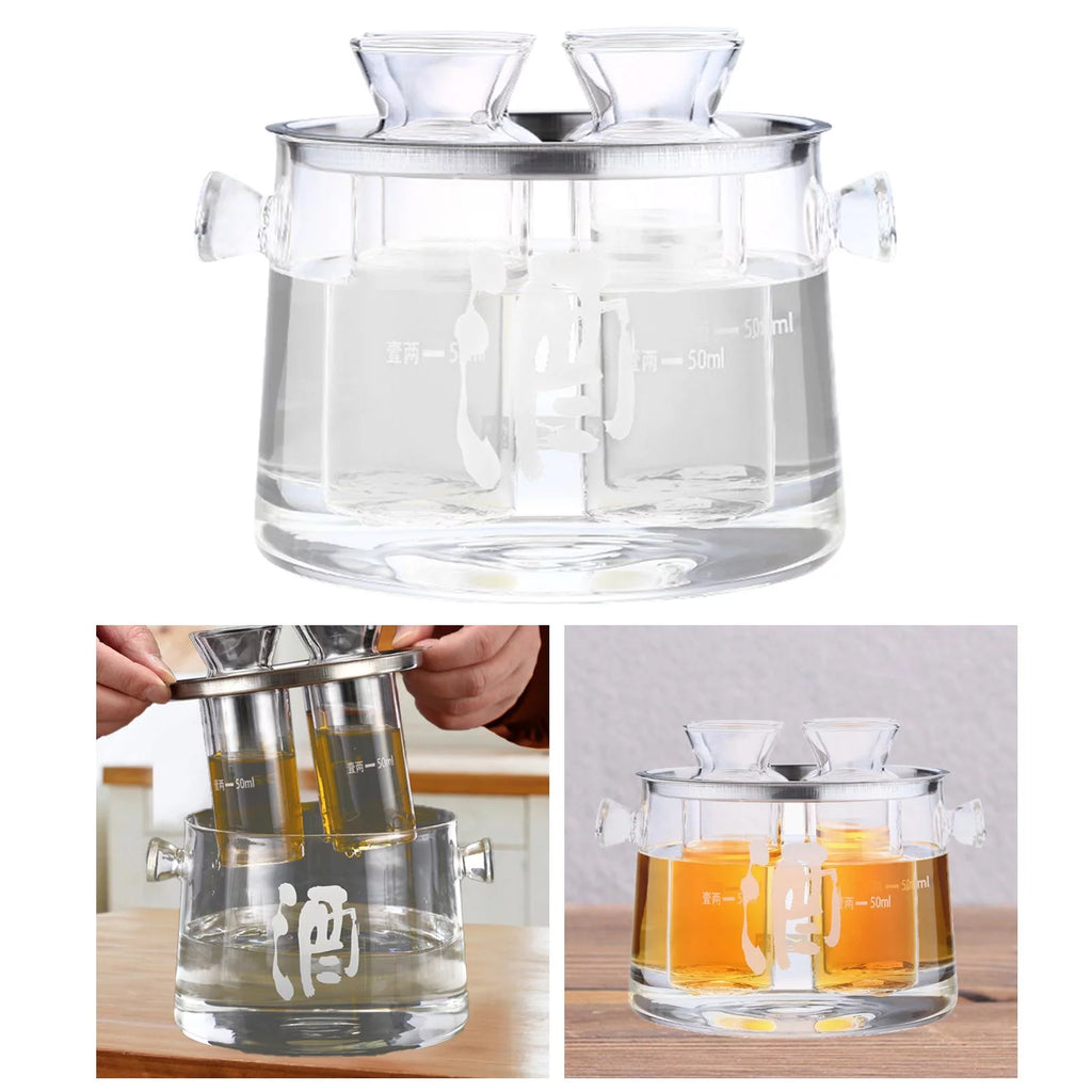 Glass Sake Decanter Bottle 16cmx14.5cmx11.6cm I820912