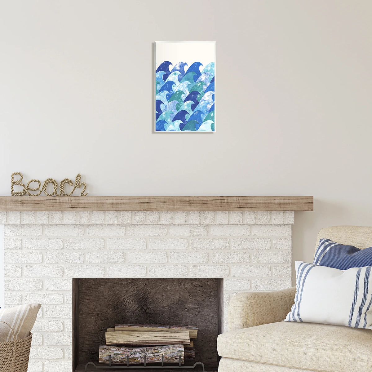 Abstract Sea Waves Painting Unframed Art Print Wall Art, 10 x 15 T324120