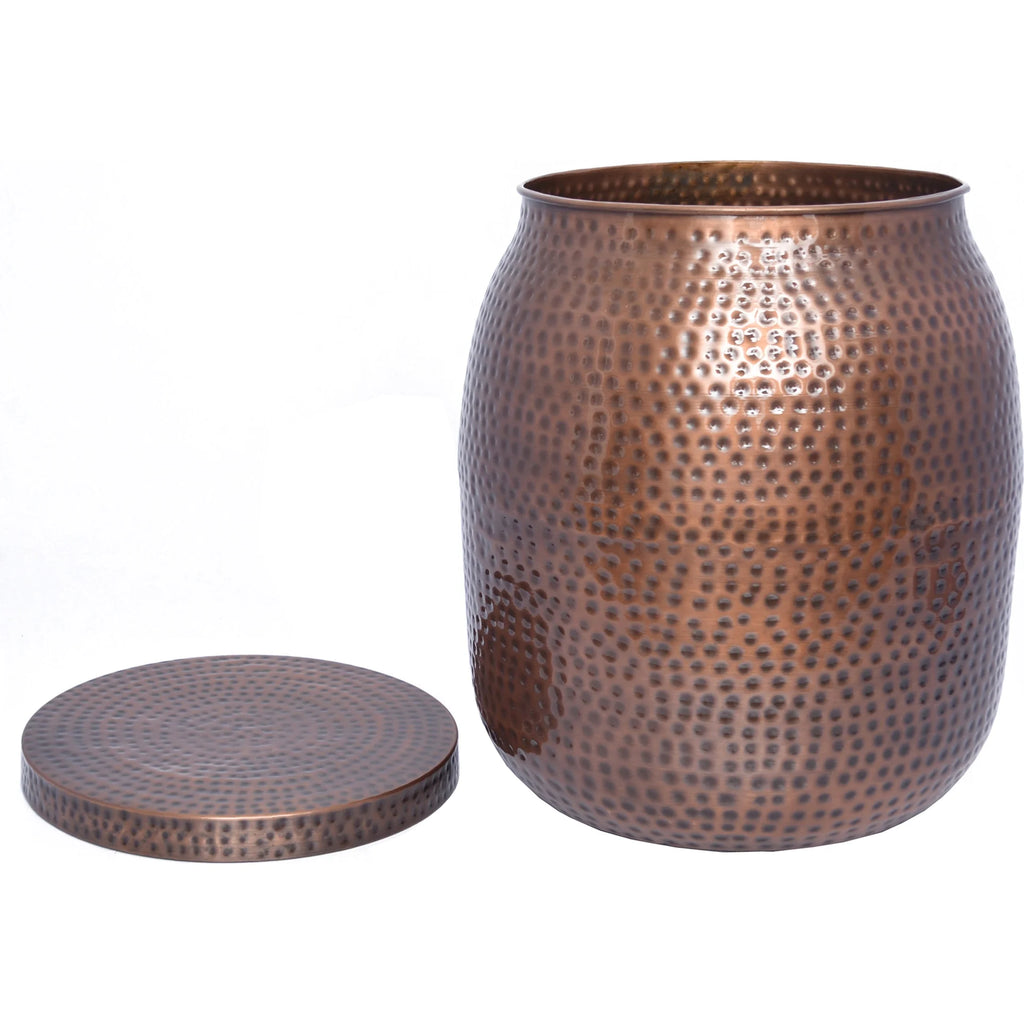 20" Hammered Finish Metal Garden Stool W7067
