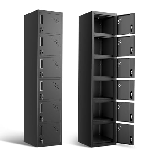 Metal Storage Cabinet with Keys, 71" 1 Door Black P34561
