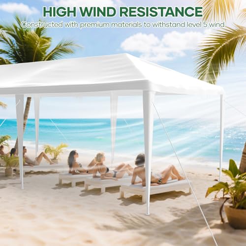 10'x30' White Party Tent with 8 Removable Sidewalls V4201