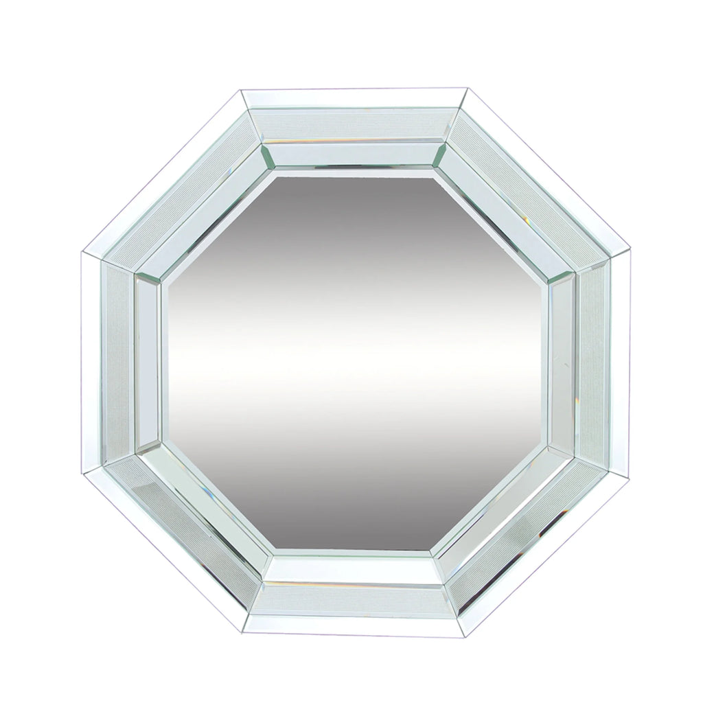 Silver Hexagonal Wall Mirror J53436