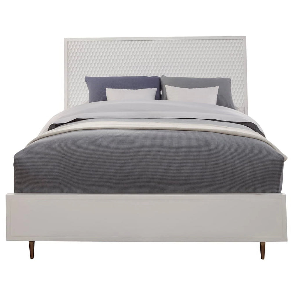 White Full Panel Bed & Bedroom Vanity 2-Piece Set X7639