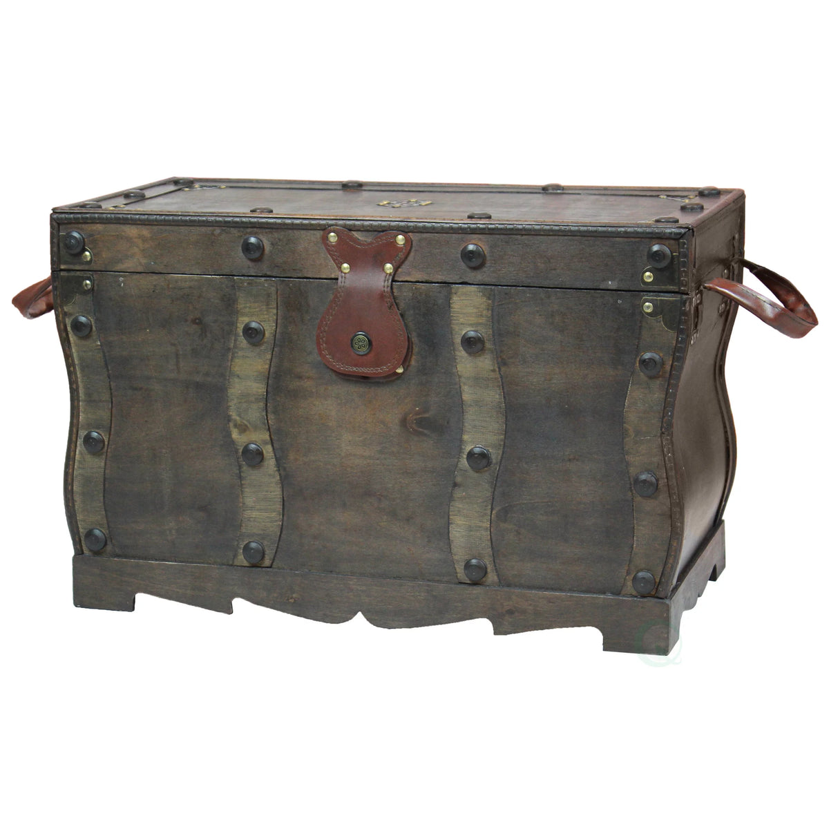 Antique Style Distressed Wooden Treasure Chest L603553