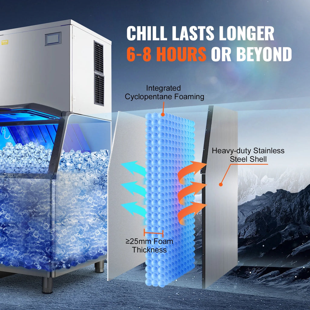 Commercial Ice Maker with Storage Bin Auto Self-Cleaning J51340