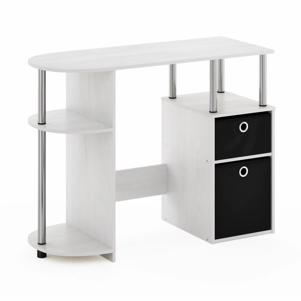 White Oak Computer Study Desk with Bin Drawers S837171
