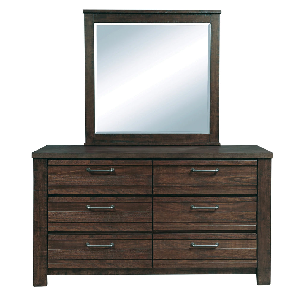 Espresso Wood Bedroom Set with King Bed Dresser Mirror Nightstand Chest N124782