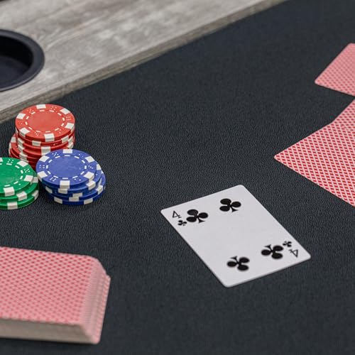 3-in-1 Pool Poker Dining Table Black Felt Flip Top Bench Storage Z19348