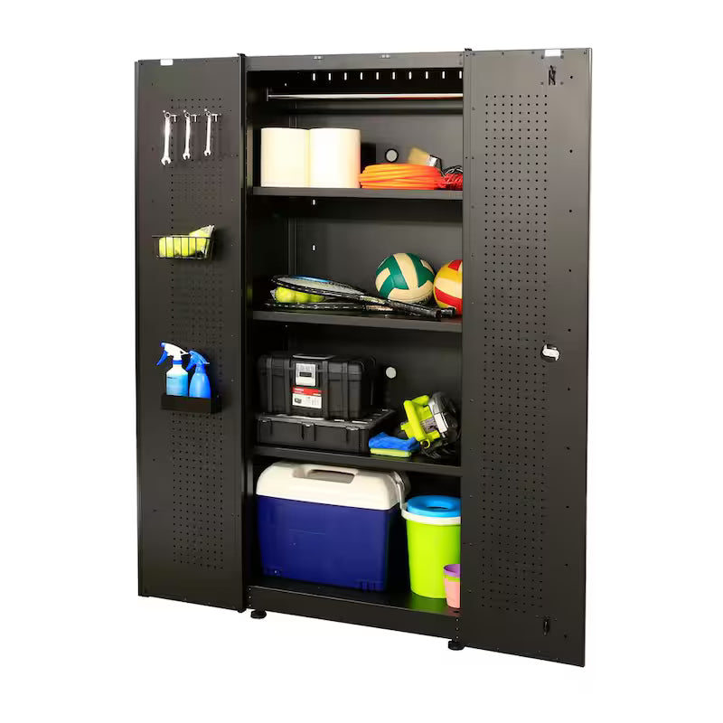 24-Gauge Steel Freestanding Garage Cabinet in Black N476414