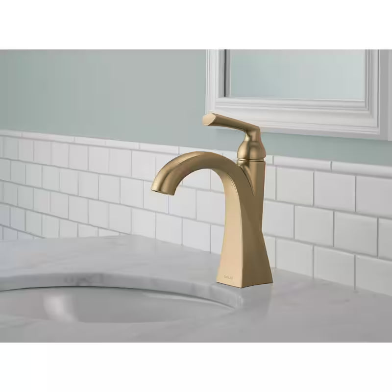Single-Handle Single Hole Bathroom Faucet in Champagne Bronze B44713