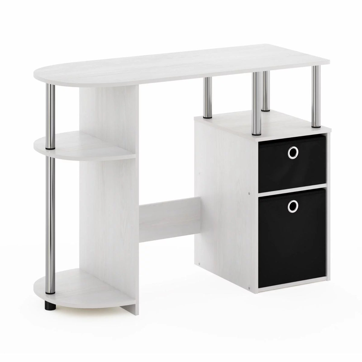 White Oak Computer Study Desk with Bin Drawers S837171
