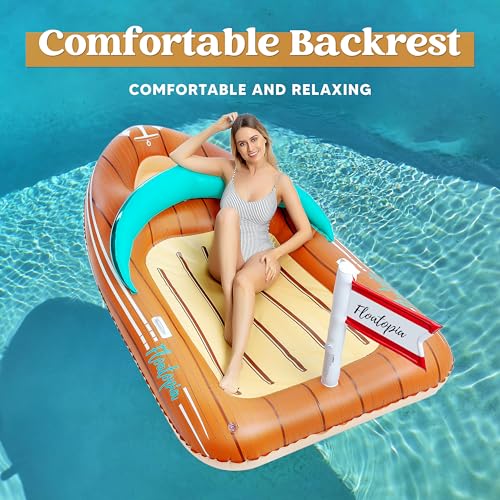 Inflatable Boat Pool Float with Cooler O13287