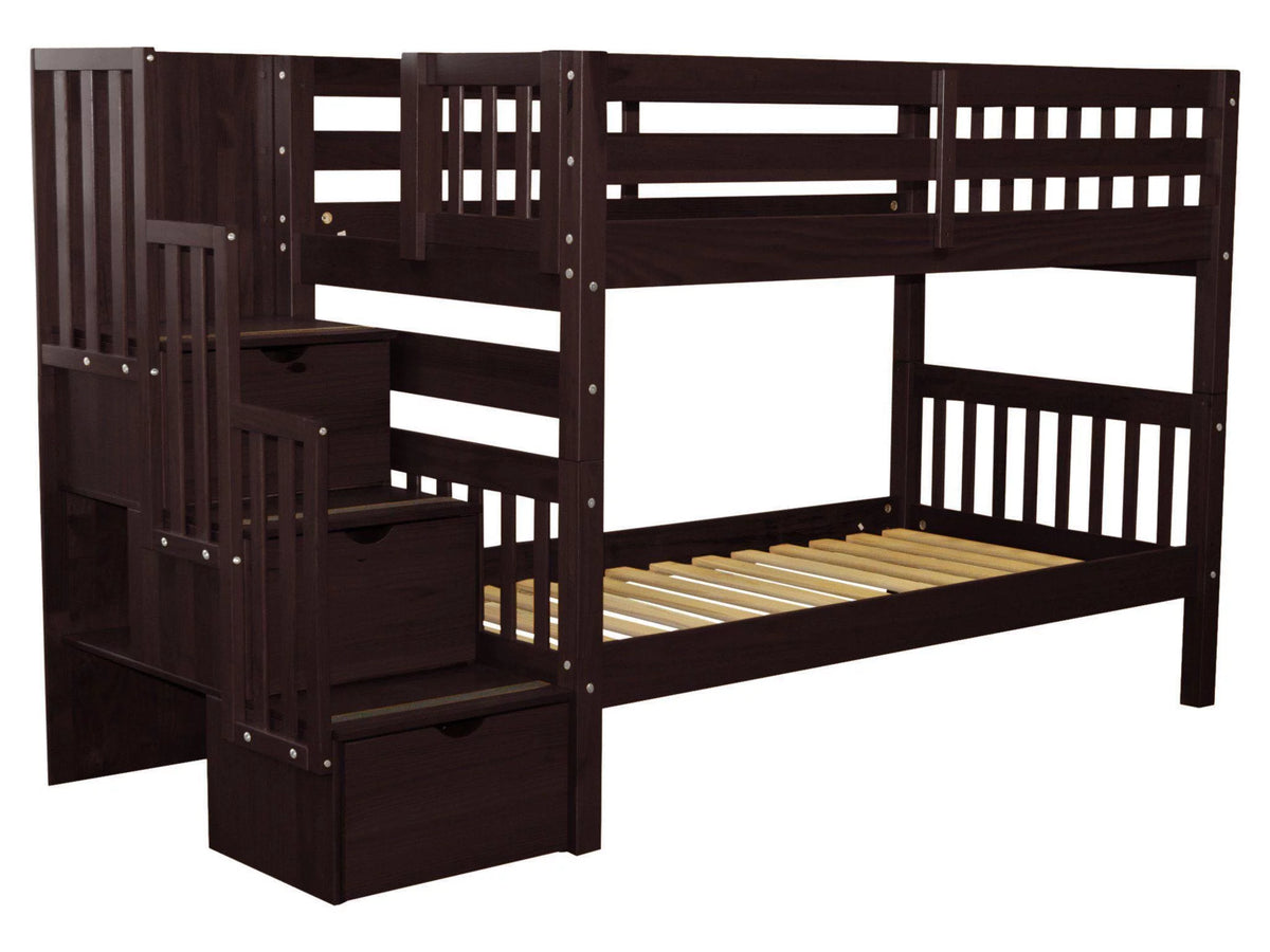 Twin over Twin Bunk Beds with 3 Drawers I568066
