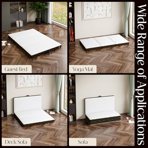 6 Inch Queen Memory Foam Tri-Fold Mattress with Washable Cover B249653