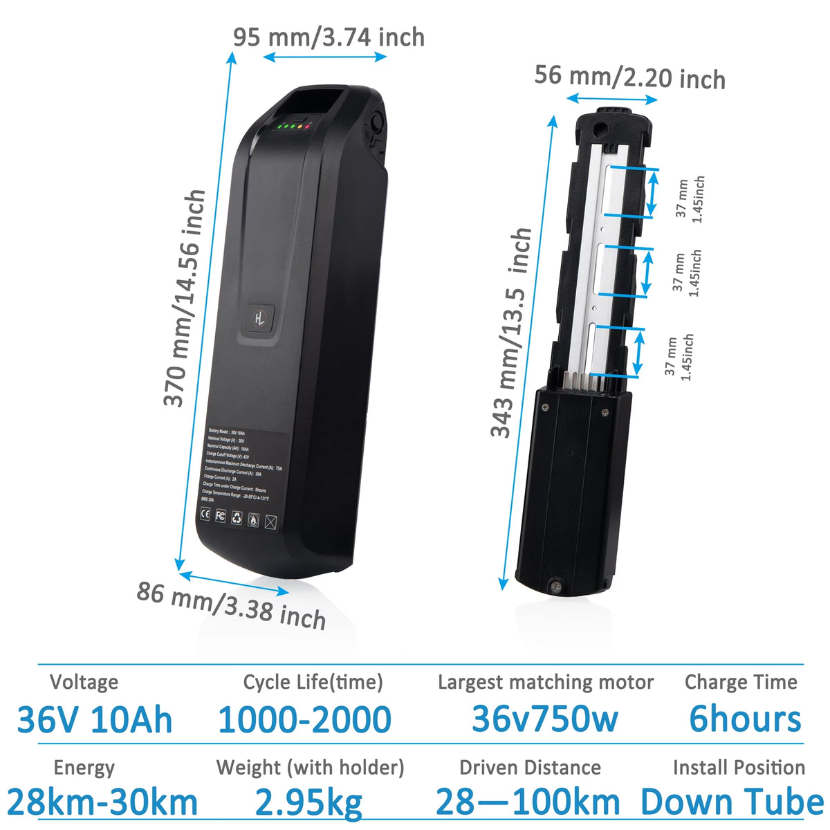 48V 20AH Lithium Ebike Battery with Charger L5020