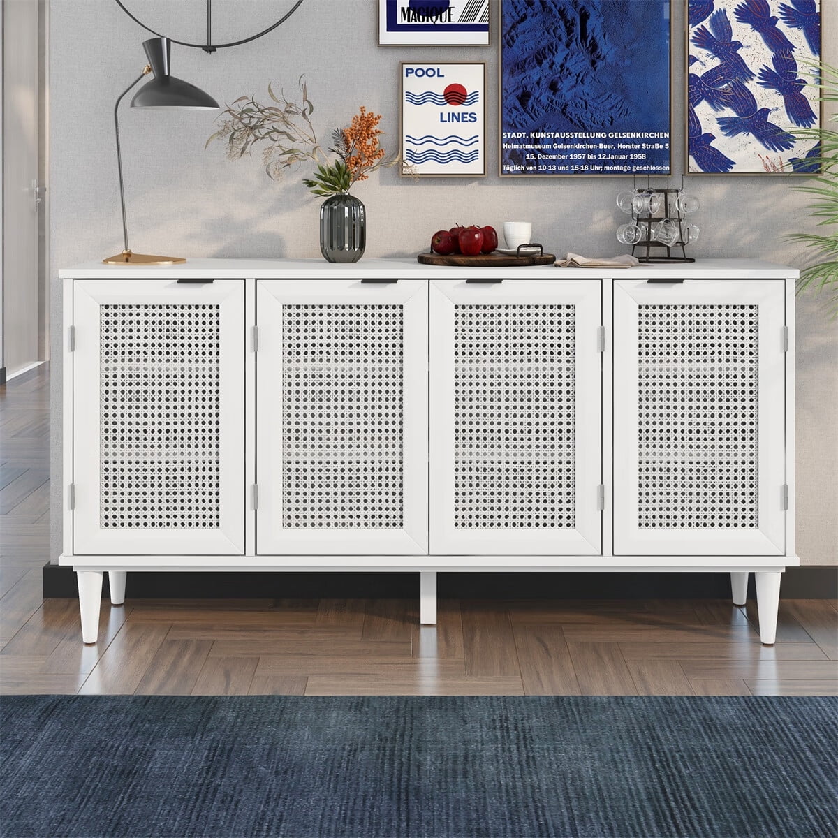 Large Storage Sideboard with Artificial Rattan Door H81978