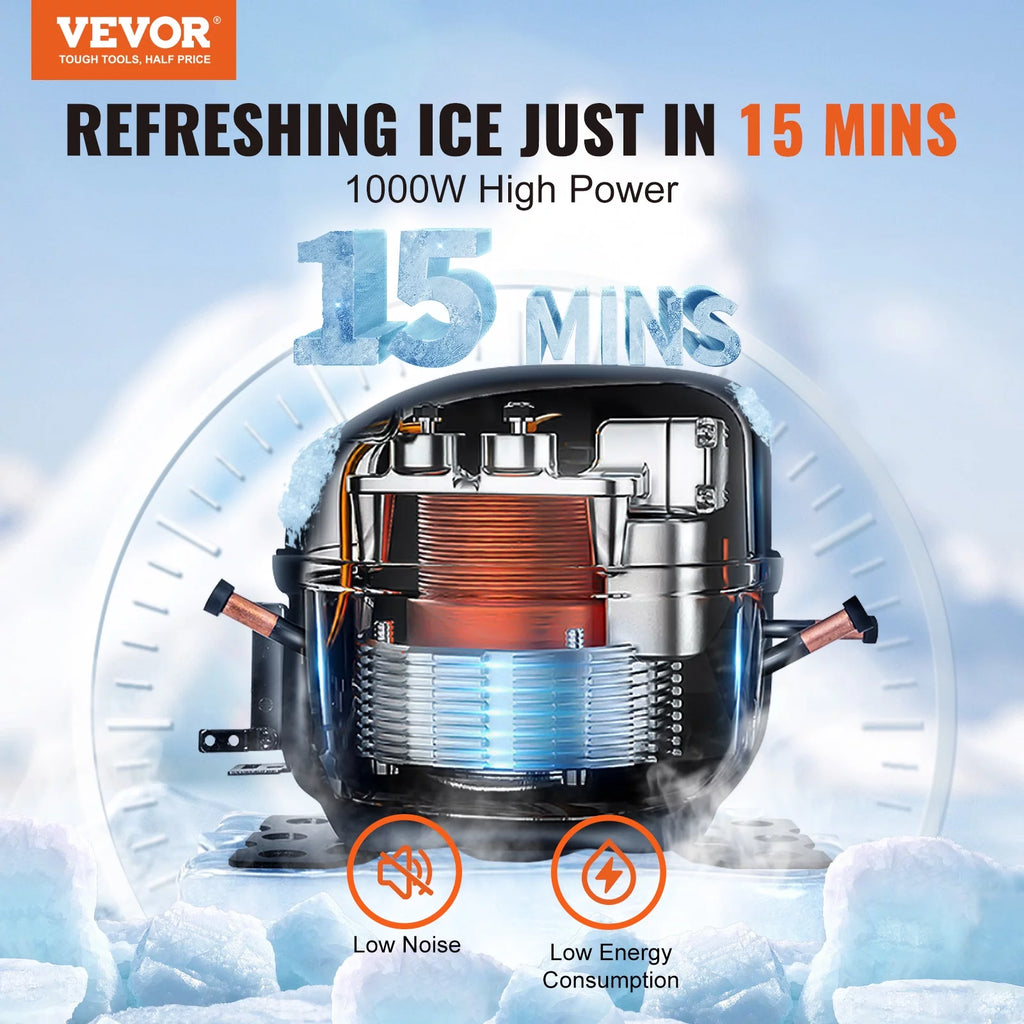 Commercial Ice Maker with Storage Bin Auto Self-Cleaning J51340