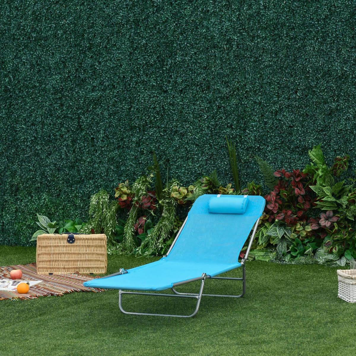 Blue Outdoor Folding Chaise Lounge P90385