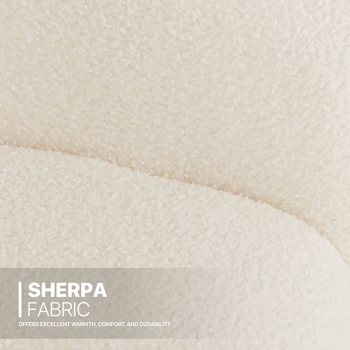Cream Sherpa Upholstered Accent Chair I795323