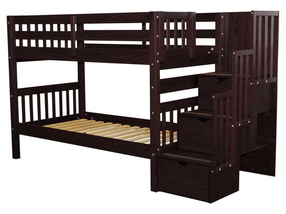 Twin over Twin Bunk Beds with 3 Drawers I568066