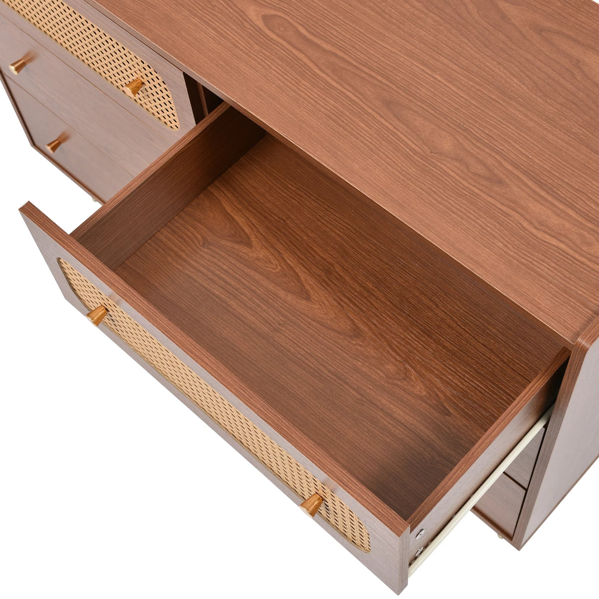 6 Drawer Rattan Dresser F781
