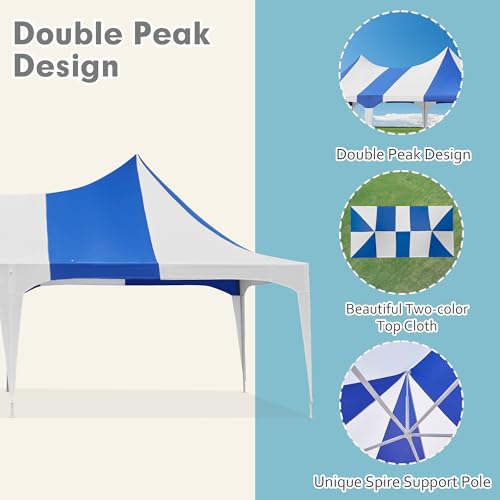 White 26x19ft Heavy Duty Canopy Tent with 8 Removable Sidewalls L32557