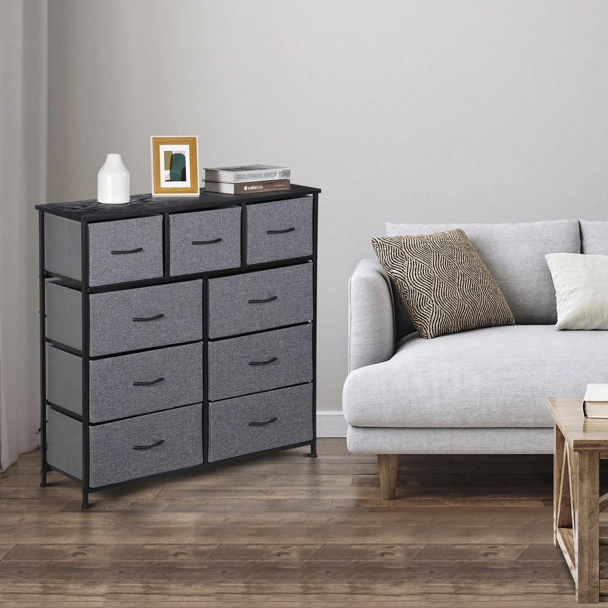 9 Drawer Fabric Storage Dresser W7421